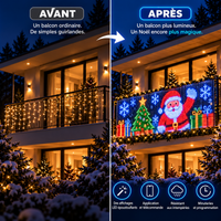LumiFest™ Rideau LED Animé de Noël pour Balcon
