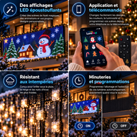 LumiFest™ Rideau LED Animé de Noël pour Balcon